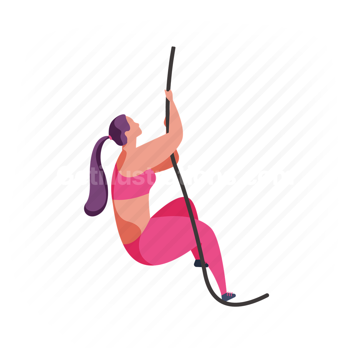 rope climbing, woman, fitness, sport
